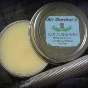Sir Gordon's Old Fashioned Mustache Wax, Vintage Recipe, Chemical Free, Mens Gift
