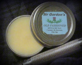 Sir Gordon's Old Fashioned Mustache Wax, Vintage Recipe, Chemical Free, Mens Gift