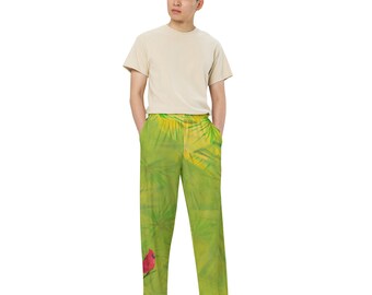 Cardinal in the Tropics - by TSteele.Art - All-over print unisex wide-leg pants