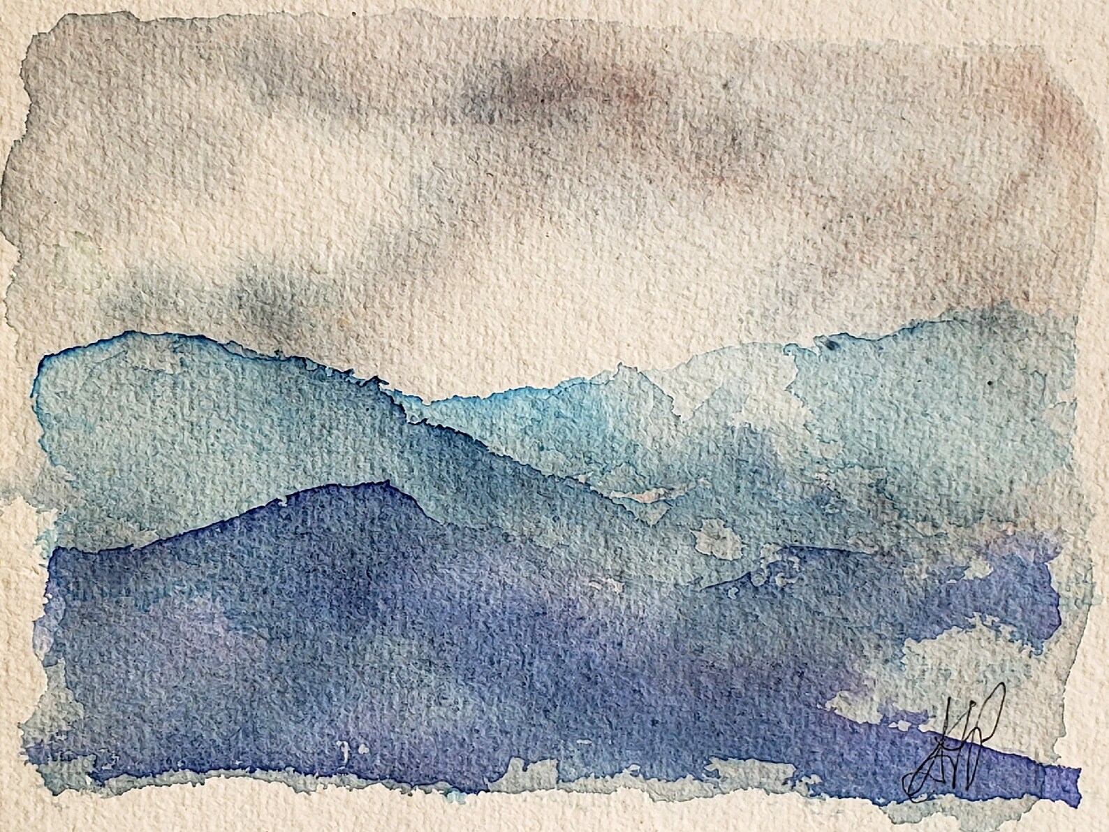 Watercolor Rag Blue Ridge Watercolor on Rag Paper by T Steele Art - Etsy