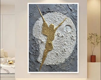 Gold Hummingbird Abstract Wall Art | Textured Palette Knife Bird Painting | Modern Wall Decor | White Gold Printable Art | Digital Download