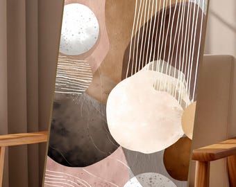 Abstract Wall Art, Textured Earth Tone Print | Boho Scandinavian Modern Home Decor, Large Wall art, Minimalist Art (Digital Download)