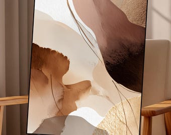 Beige Abstract Wall Art, Textured Neutral Print, Modern Home Decor, Minimalist Printable art (Digital Download)