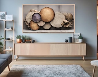 Neutral Textured Frame TV Art, Modern Organic Beige Minimalist Decor (4K Digital Download)