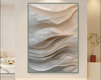 Neutral Abstract Wall Art Print, Modern Organic Landscape,  Japandi Printable Art, Scandinavian Minimalist Digital Download