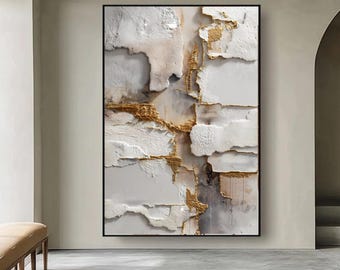 Textured Beige Abstract Art Print, Gold Accent Wall Art, Home Decor (Digital Download)