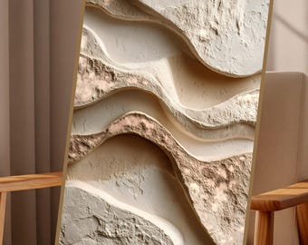 Beige Abstract Wall Art Printable | Plaster Textured Wabi-Sabi Decor | Minimalist Neutral Wall Art | Instant Digital Download