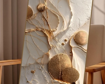 Gold Beige strukturiertes abstraktes Wandkunstdruck, neutrales Luxus-Kunstwerk, zeitgenössisches minimalistisches Dekor, eleganter digitaler Download
