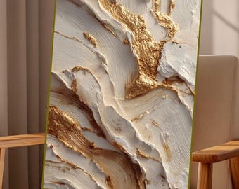 Textured Gold Abstract Wall Art, Beige Plaster Print, Minimalist Luxury Decor, Modern Wall art (Digital Download)