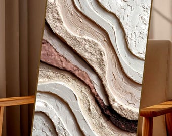 Textured Abstract Wall Art Printable, Japandi Beige Modern Home Decor (Digital Download)