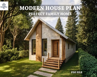 Modernes Einfamilienhaus Plan PDF - Kleines zeitgenössisches Wohndesign, bebaubares Layout