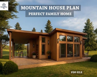 Modernes Gebirgshaus Plan PDF | Gemütliche Familienkabine Design | Modernes Wohndesign