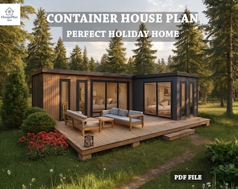 Moderner Container Haus Plan | Kleines Holiday Home Design PDF