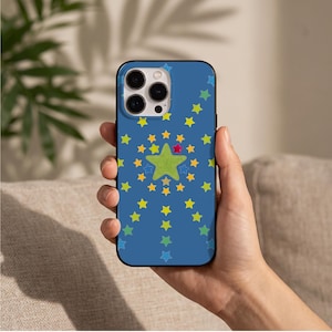 Sytt lapptäcke med stjärnmönster, färgglatt skyddande fodral med stjärnmönster, folklig quiltstil och nyckfullt estetiskt fodral för iPhone