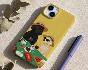Funda para teléfono con divertido retrato de perro, funda estética de pintura al óleo clásica, protector de teléfono de arte renacentista, funda para iPhone 17 16 15 14 13 12 Pro
