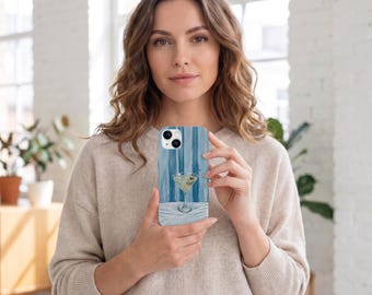 Funda para teléfono con diseño de Martini en acuarela, funda con estética vintage y arte de cóctel, funda retro para iPhone 17 16 15 14 13 12 11, regalo ideal para ella.