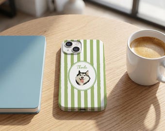 Funda personalizada para móvil con foto de mascota, funda con retrato de perro en acuarela, regalo conmemorativo para amantes de los perros y los gatos, iPhone 14, 15, 16 y 17.