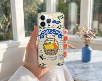 Italian Summer Phone Case, Lemon Vacation Phone Cover, Amalfi Coast Gift for Her, Travel Lover Gifts, Case for iphone  16 15 14 13 12
