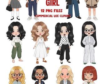 Fashion Girl Printable Wall Art Set, Stylist Girl Illustration,Bedroom Decor, Digital Download
