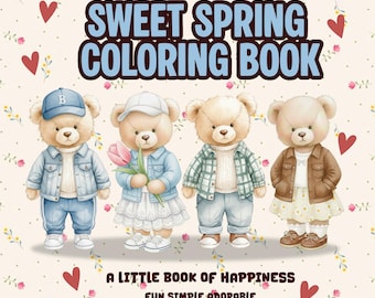Sweet for Kids Teddy Bear Spring Coloring Pages, Fun & Simple Adorable Designs