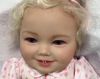 18" Realistic Reborn Baby Doll Lita: Soft Vinyl Silicone Girl with Teeth & Blonde Hair