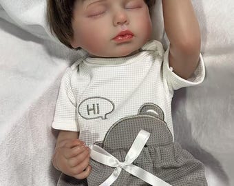 Muñeca bebé realista de 20" de vinilo suave y cuerpo entero: Muñeca recién nacida renacida realista
