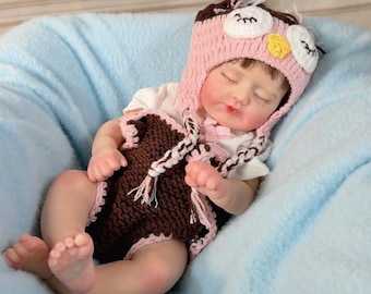 Full Body Silicone Reborn Baby Girl Doll 16 Inch: Sleeping Newborn, Realistic, Lifelike, Collectible