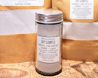 All Natural Light Dry Shampoo, Brown Rice Protein, Bamboo Extract, Scented with Essential Oils, Eco Friendly,Shaker Jar & Refills Available