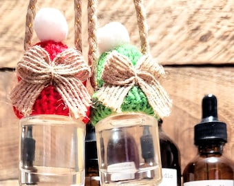 Winter / Holiday / Christmas Car Oil Diffuser-Car Air Freshener-Hanging Scented Oil Diffusers with Beanie Hat-New Car Gift/Stocking Stuffer