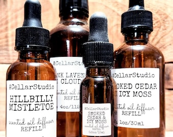 DIFFUSER OIL REFILL - Car Air Freshener- Car Oil Diffuser - For Scented Oil Diffusers- Freshies - New Car Gift - 65+ Scents! .5-4oz Bottles