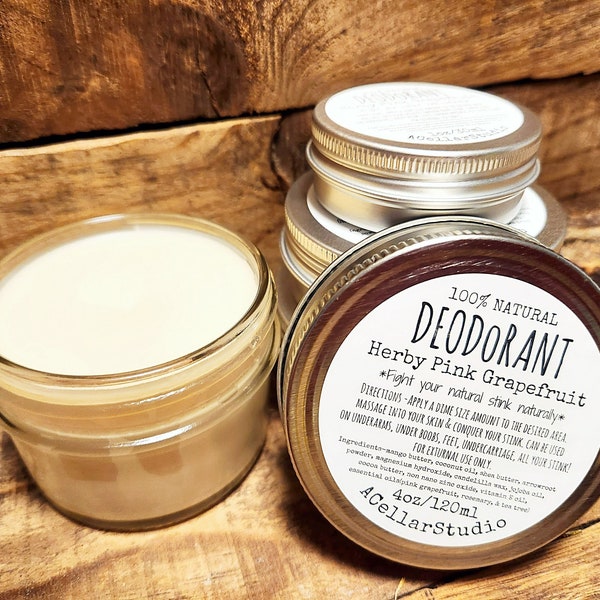 Natural Deodorant, Aluminum Free,Plastic/Baking Soda Free,Men's/Women's Full Body Cream/Balm Deodorant,Essential Oil Scented/Unscented,Vegan