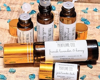 Perfume Oil, Roll on Perfume, 55+ Scents to choose from! Glass & Gold Roller Ball  Bottles, 3ml-5ml-10ml Sizes,Pocket Size, Great Gift!