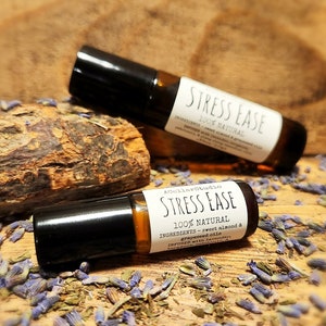 Stress Ease, Stress Ease, Natural Essential Oil Roller Bottle,10ml & 5ml choices,Aroma Therapy, Lavender, Bergamont, Patchouli, Ylang Ylang