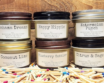 Scented Natural Soy Candle - 4oz Size, 30+ Scent Choices, Mason Jar with Lid, Dye Free, Vegan, Eco Friendly,Prefect Gift for Anyone/Everyone
