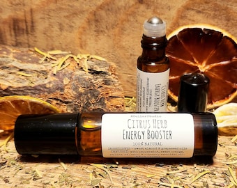 Citrus Herb Sense Booster Scent,Natural Essential Oil Roller Bottle,10ml & 5ml choices,Aroma Therapy,Sweet Orange,Peppermint, Rosemary,Lime