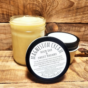 Magnesium Cream, Transdermal Topical Magnesium Butter, Magnesium Lotion, Essential Oil Blend Scented