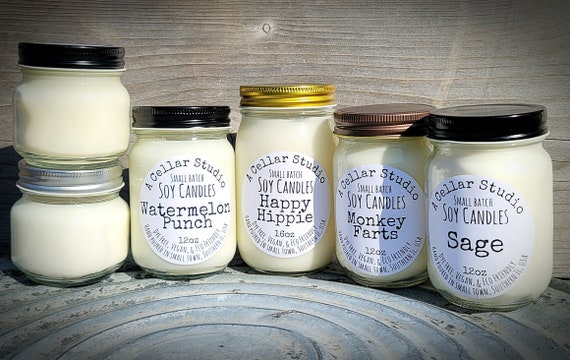 8oz Glass Jar Soy Candles - Classic Botanical Collection - Choose Your Scent