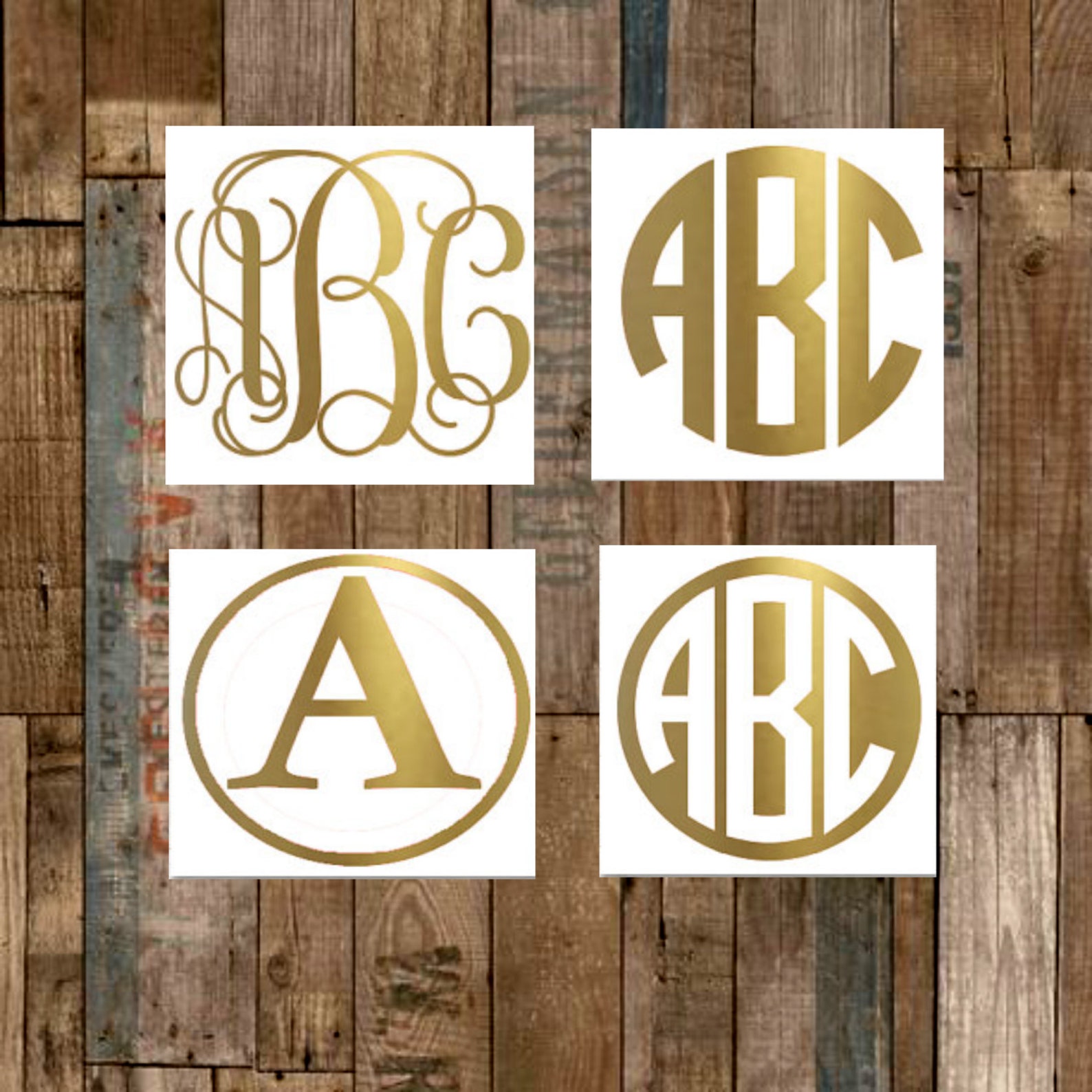 Gold Monogram DecalGold Vinyl DecalGold Vinyl MonogramGold Etsy
