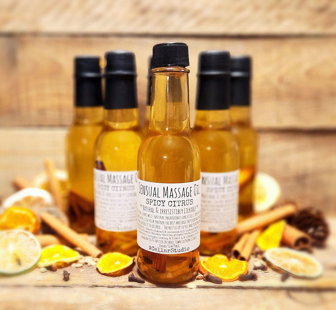 Sensual Message Oil, SPICY CITRUS, Natural Infused Couples Massage Oil ...