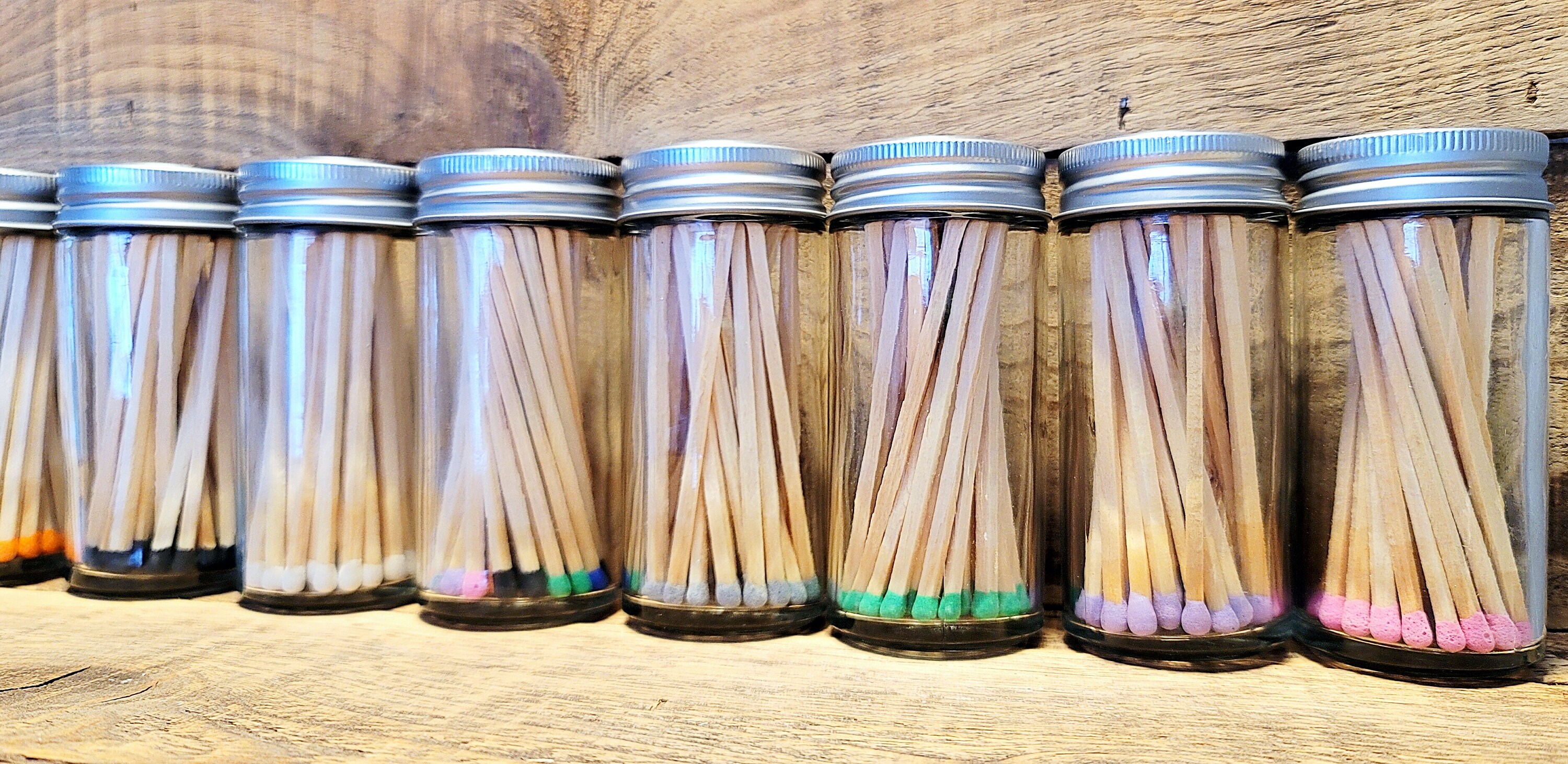 Long Matches in Bottlecolored Tip Matchesglass Jar With Etsy UK
