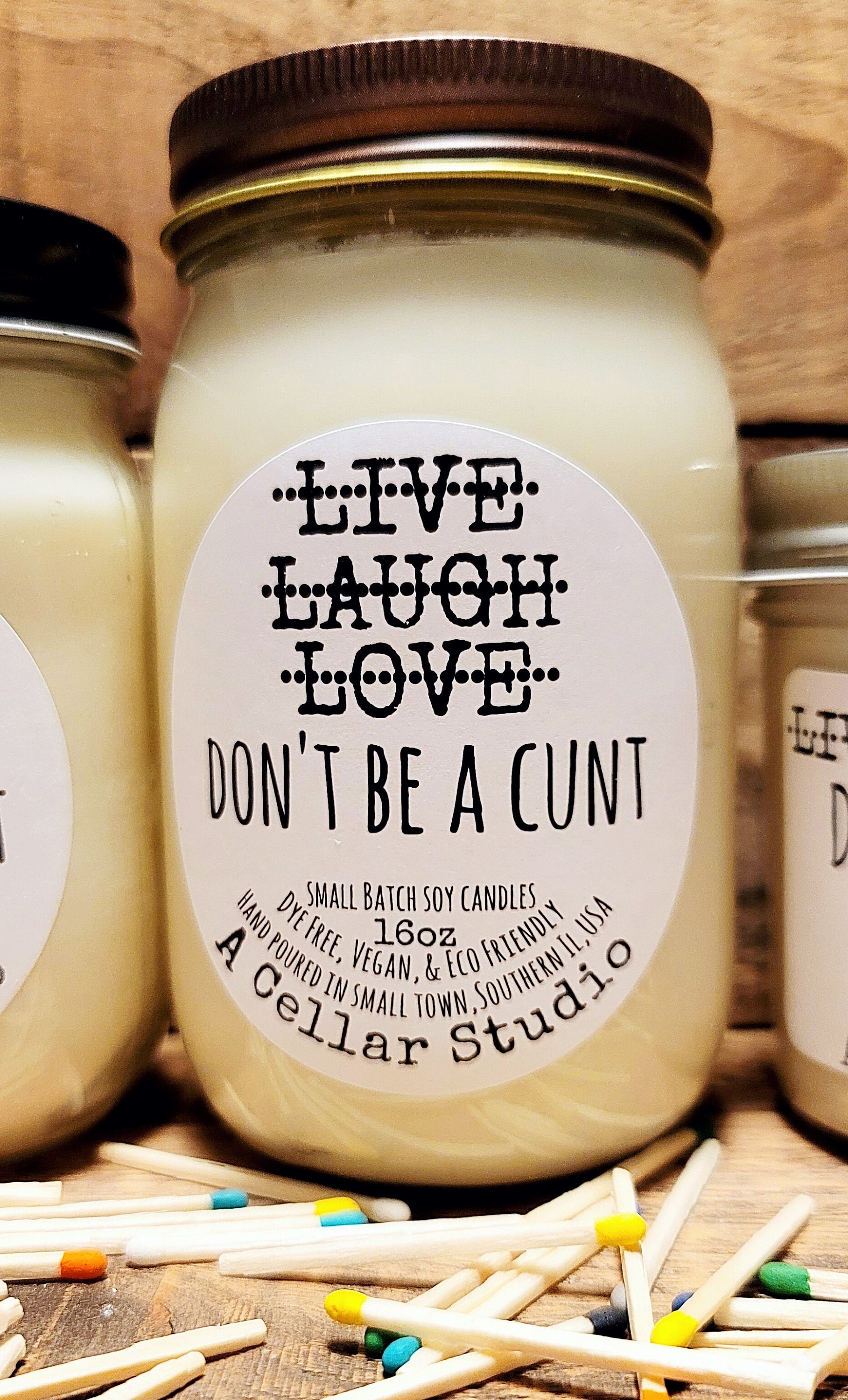 Funny Soy Candles Live Laugh Love/Don't be a Etsy España