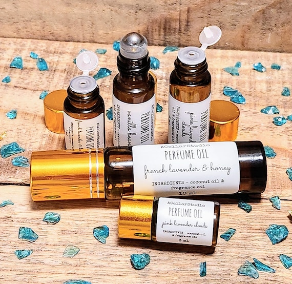 Perfume Oil, Roll on Perfume, 55+ Scents to choose from! Glass & Gold Roller Ball  Bottles, 3ml-5ml-10ml Sizes,Pocket Size, Great Gift!