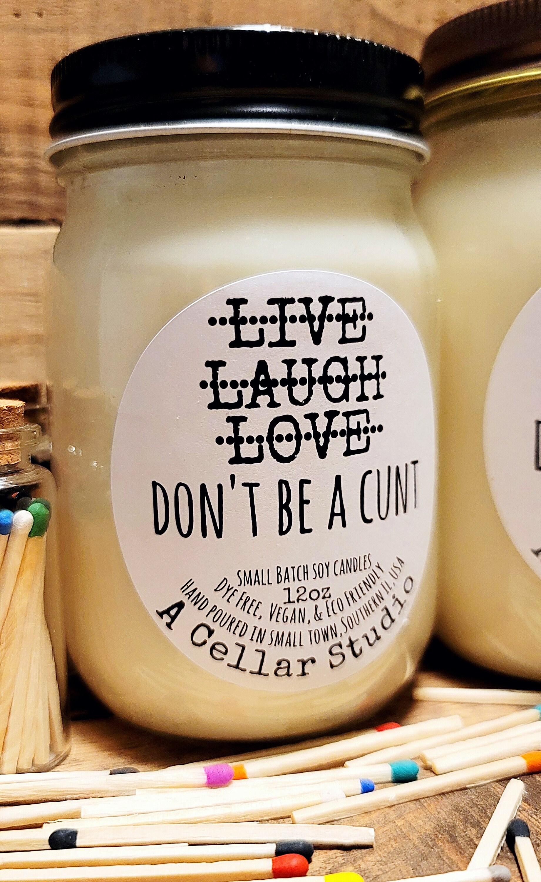 Funny Soy Candles Live Laugh Love/Don't be a Etsy España