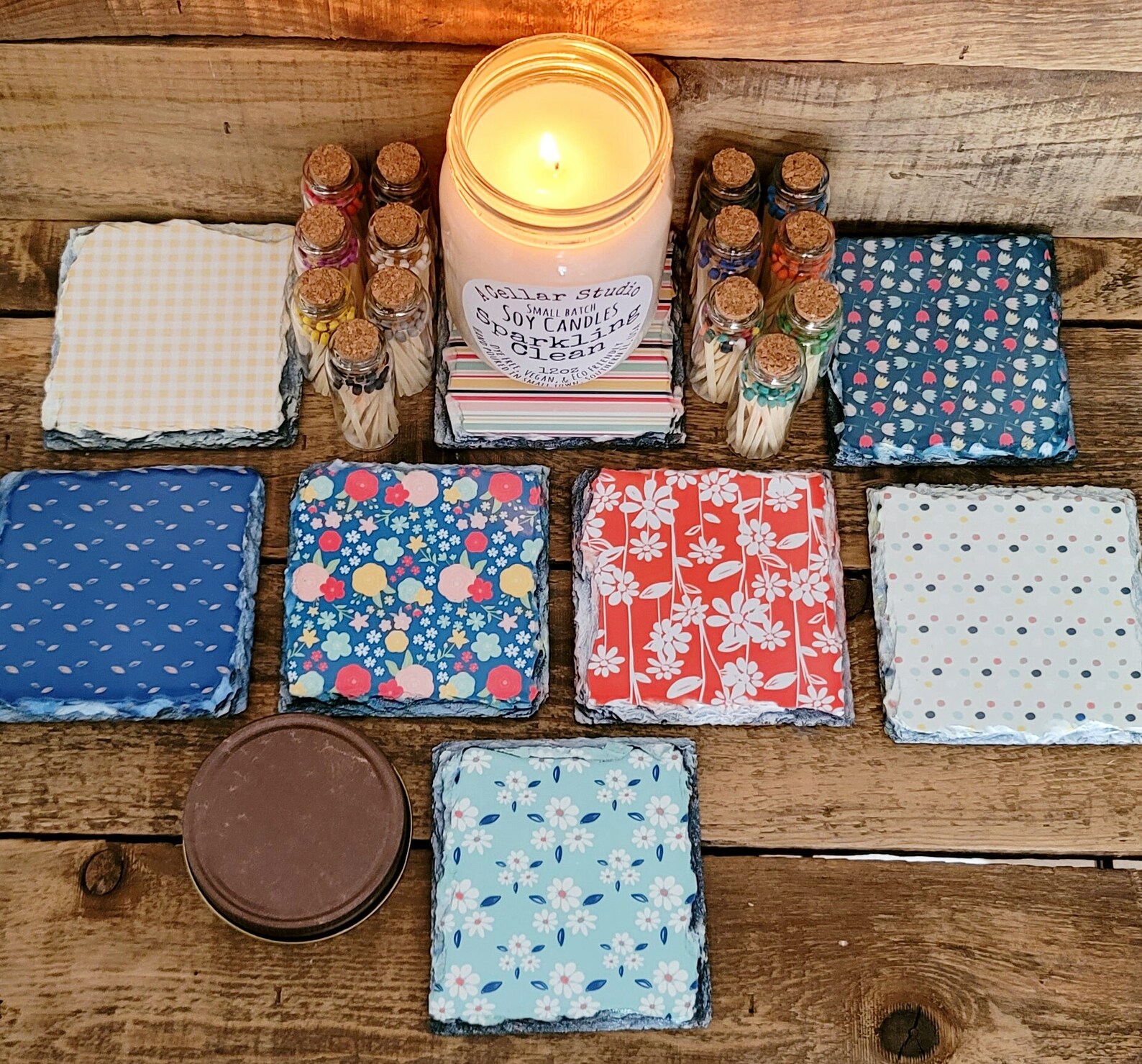 Candle Coaster/Slate coasters to protect your Etsy
