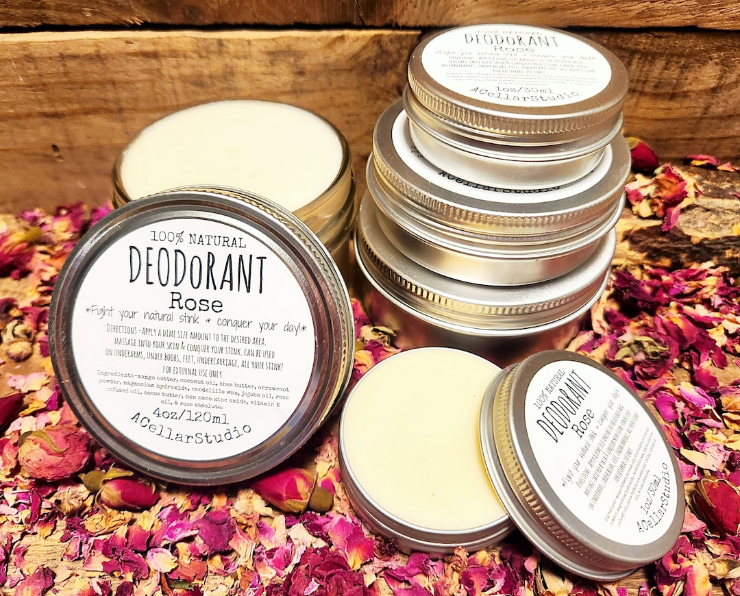 Natural Deodorant, ROSE, Aluminum Free, Plastic/baking Soda Free, Men's