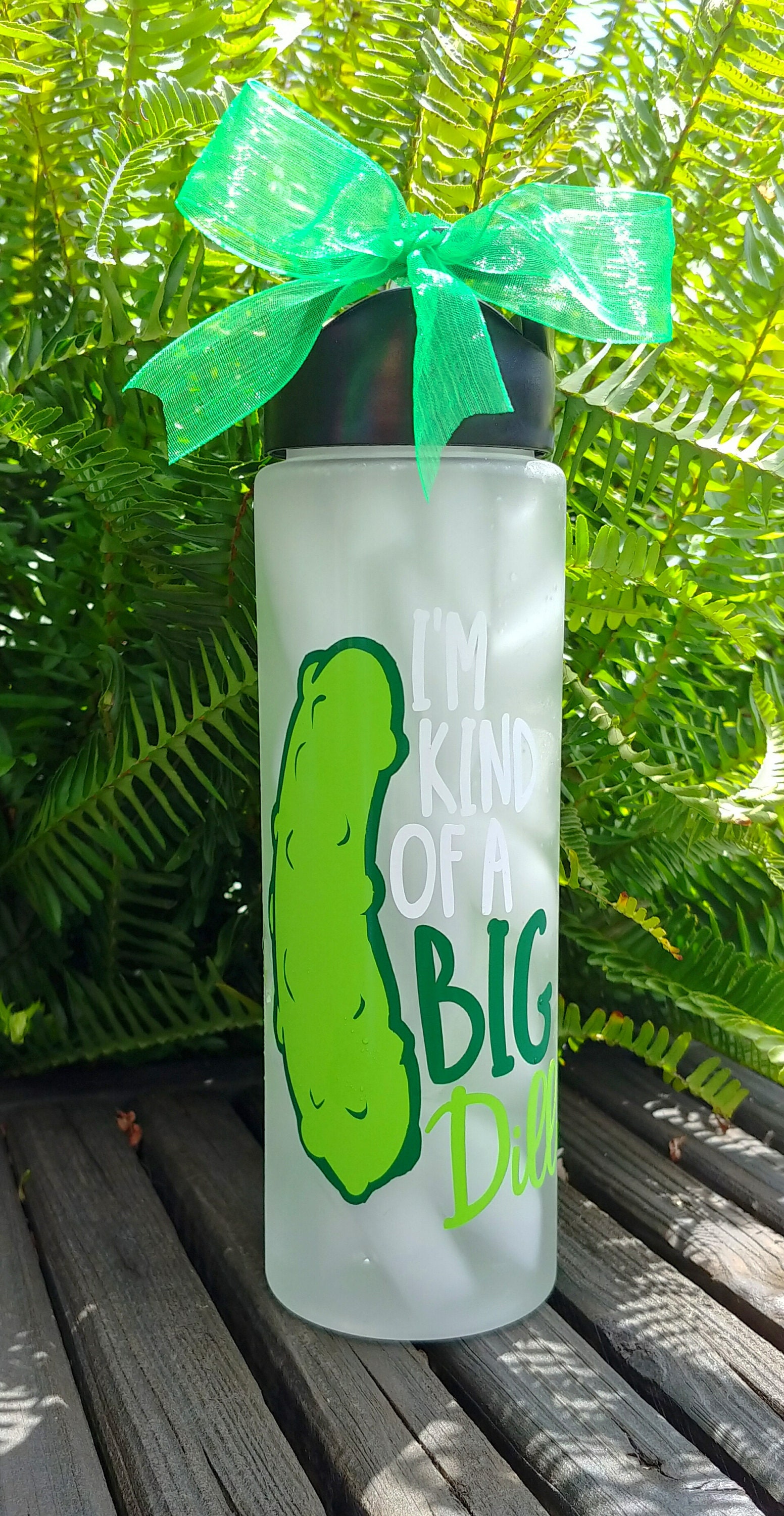 Dill Pickle Water Bottle/Motivational/24oz/Water Tracker/Water Etsy
