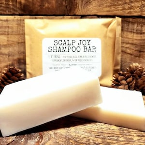 SCALP JOY - Shampoo Bar with Hyaluronic Acid- Dye Free & Eco Friendly-Plastic Free Packaging! Gentle Oils for Dandruff, Super Moisturizating