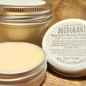 Desodorante natural, sin aluminio, sin plástico ni bicarbonato de sodio, bálsamo/crema corporal sin residuos, sabor a grosella negra y vainilla, sin fragancia, vegano imagen 10