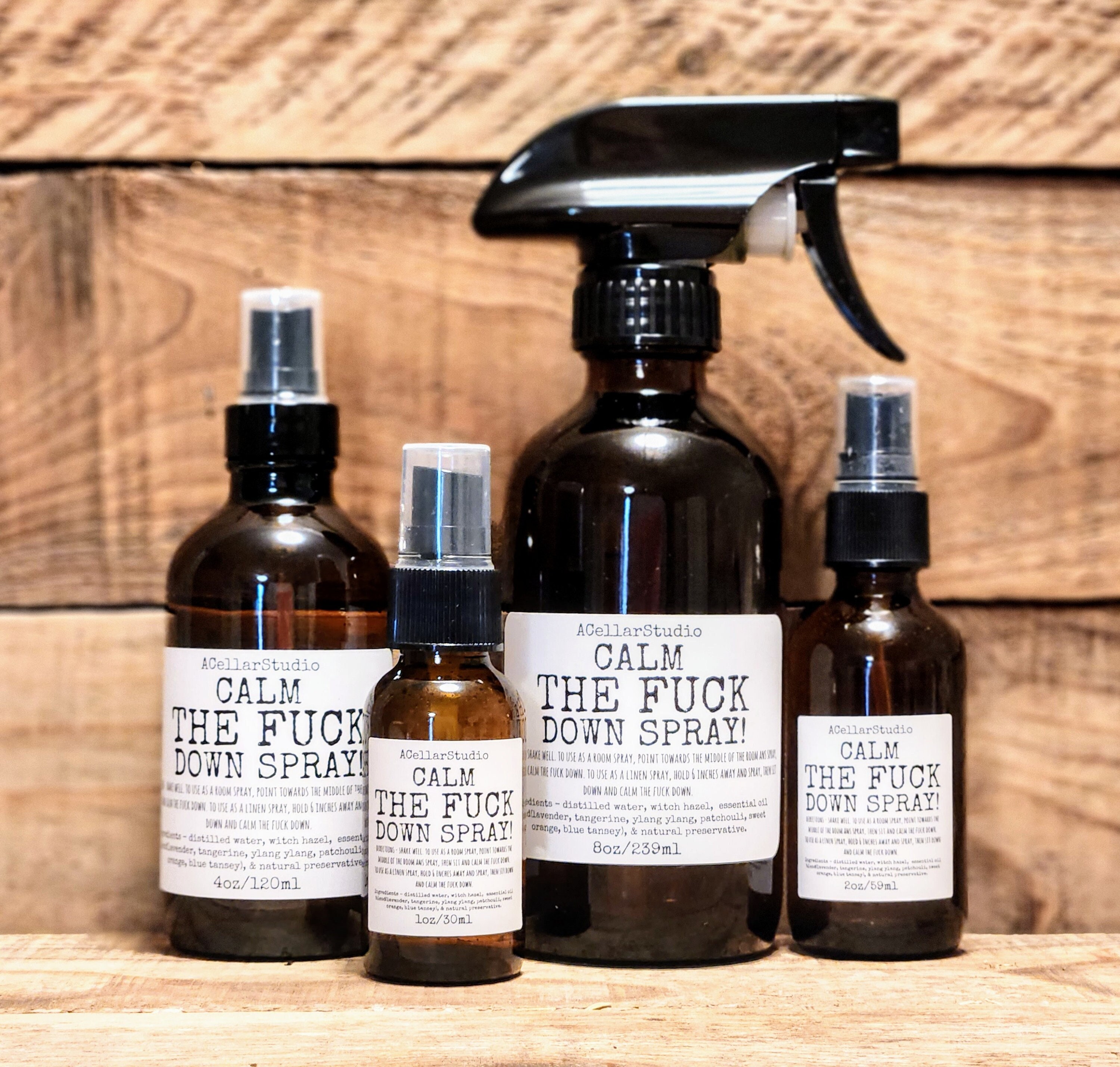 Calm the F*ck Down Spray, Aromatherapy Mist, Relax, Essential Oils