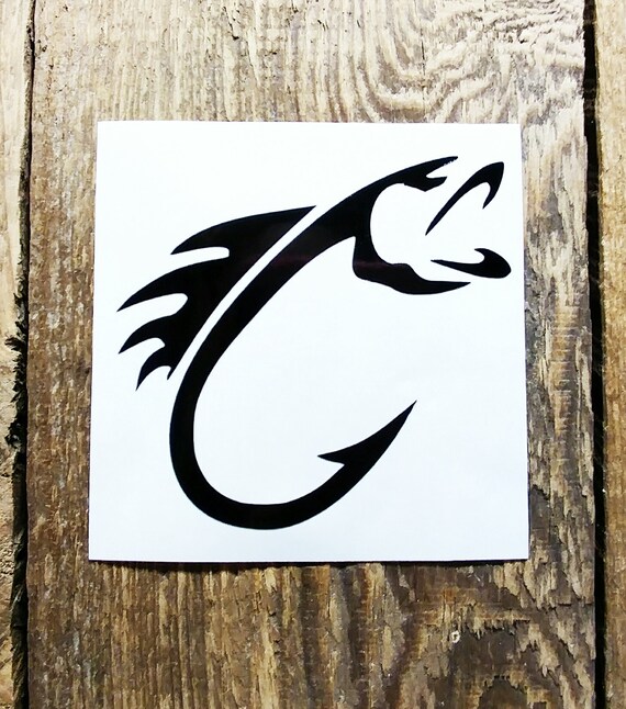 Fish Hook Vinyl Decal StickerFishing Custom DecalCustom Etsy